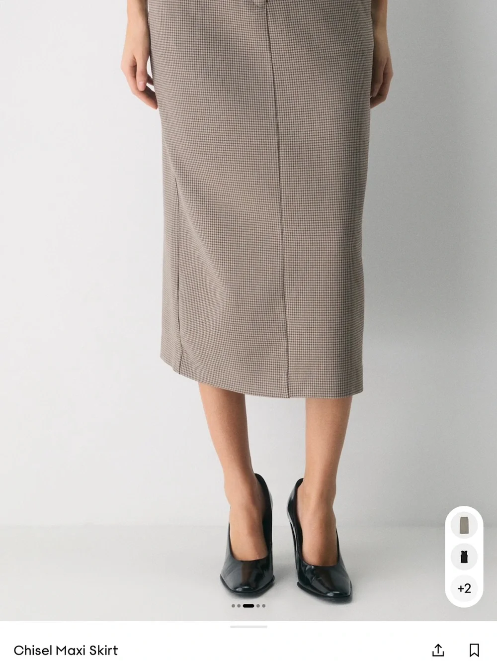 NWT Aritzia Chisel Maxi Skirt by Babaton, Grey Check, Maxi Pencil Skirt, Size 6 - Picture 8 of 16